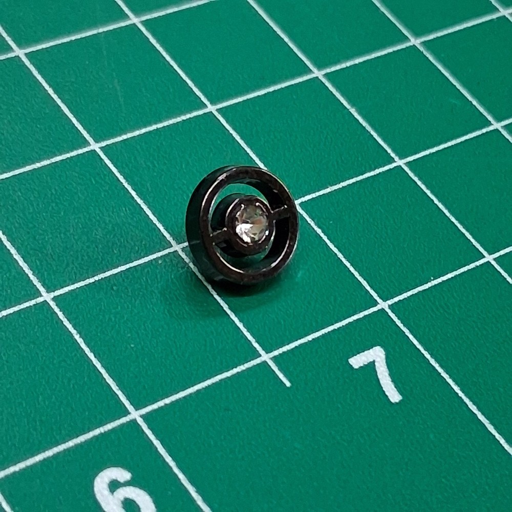 Solitaire CZ Bullseye Designed Black Metal Accent Button