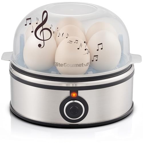 7-Egg Capacity Egg Cooker - Soft, Medium, Hard-Boiled, Omelets, Poached Eggs, Au