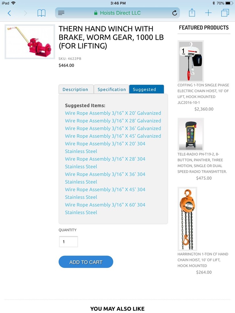 Thern 4622 Hand Winch