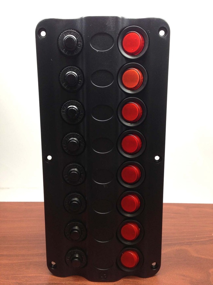 Marine Boat Splashproof Wave Design 8 Gang Rocker Switch Panel UL LED Indicator