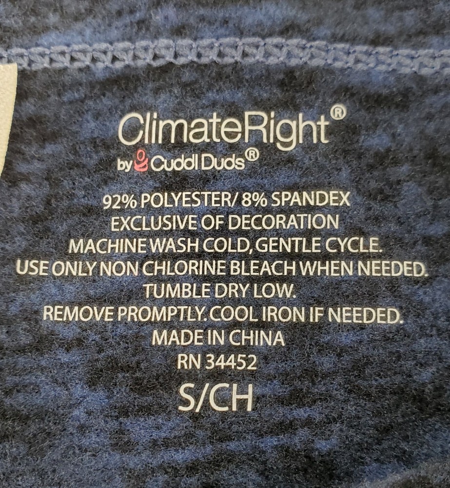 Cuddl Duds Base Layer Womens S Blue Bottom Only Cuddle Dud Climate Right Spandex