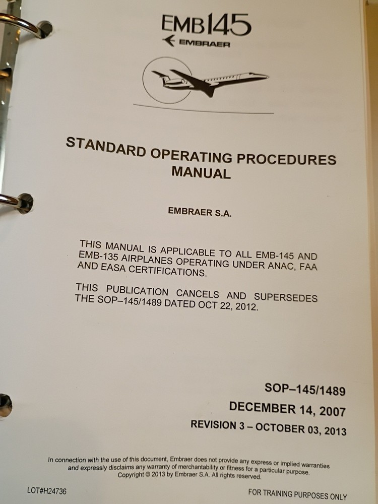 Embraer 145 Standard Operating Procedures Manual