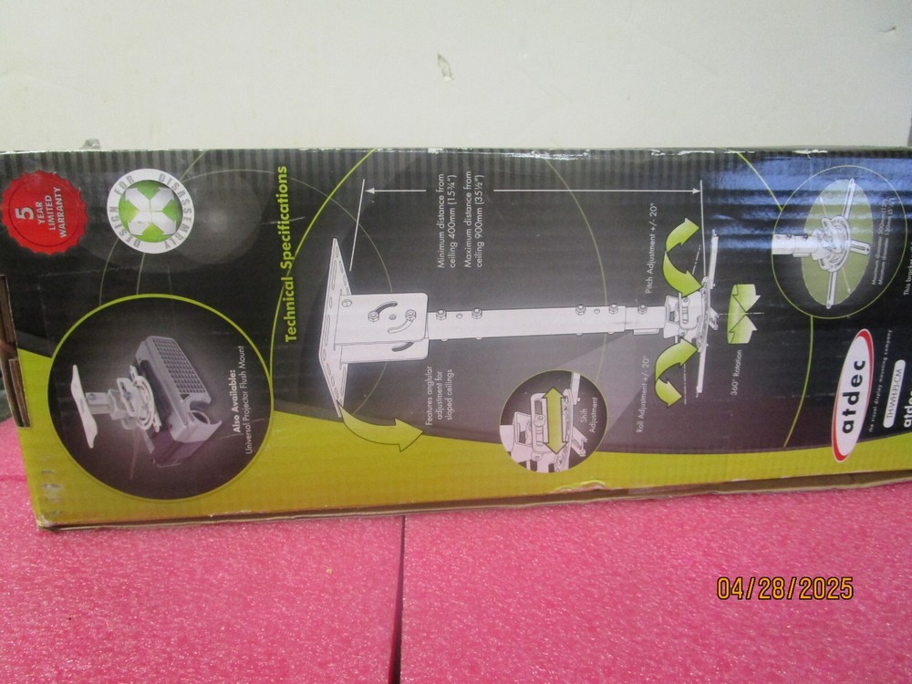 NEW! Telehook Universal Projector Ceiling Mount TH.WH.PJ.CM