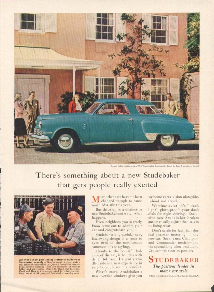 Something gets people excited Studebaker ad 1947 Time