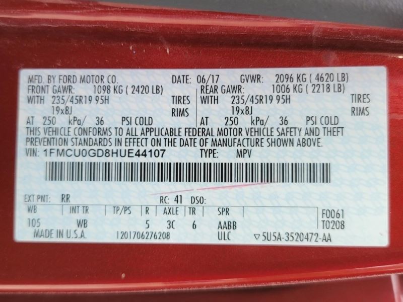 Temperature Control Front Automatic Temperature Control Fits 17 ESCAPE 2126322