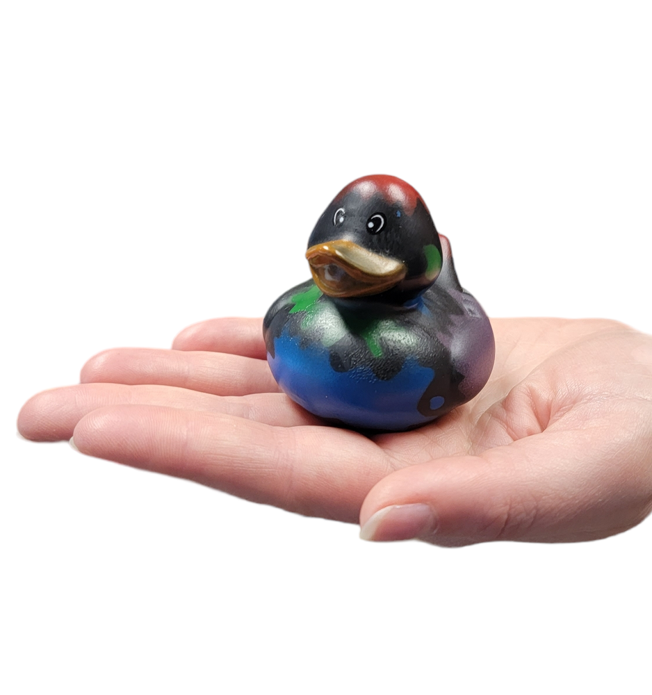 Splat Rubber Duckies (2") Standard Size. (12 Pack) Colorful Paint Splashed Duck