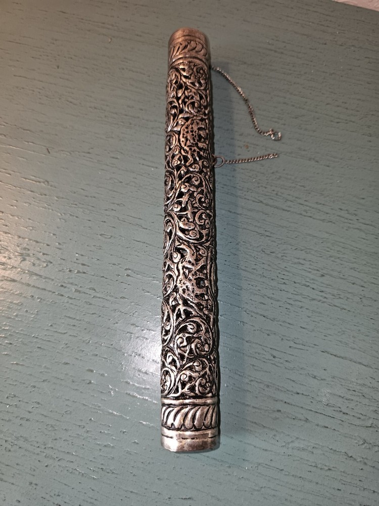 Antique Silver Scroll Container-Very Ornate