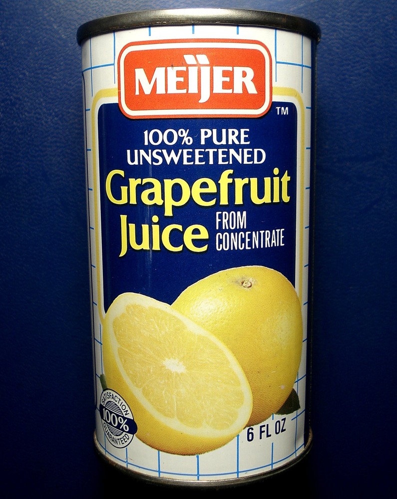 BOTTOM OPENED 6 OZ MEIJER GRAPEFRUIT JUICE CAN