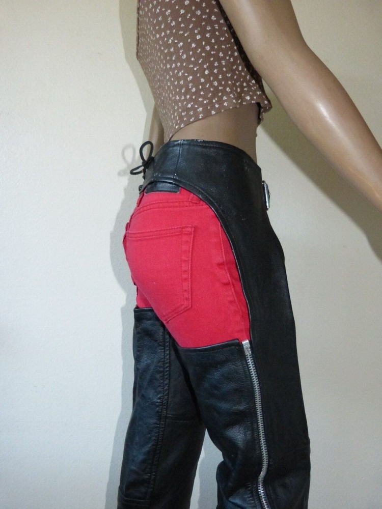 FIRST BLACK LEATHER CHAPS SZ XXS