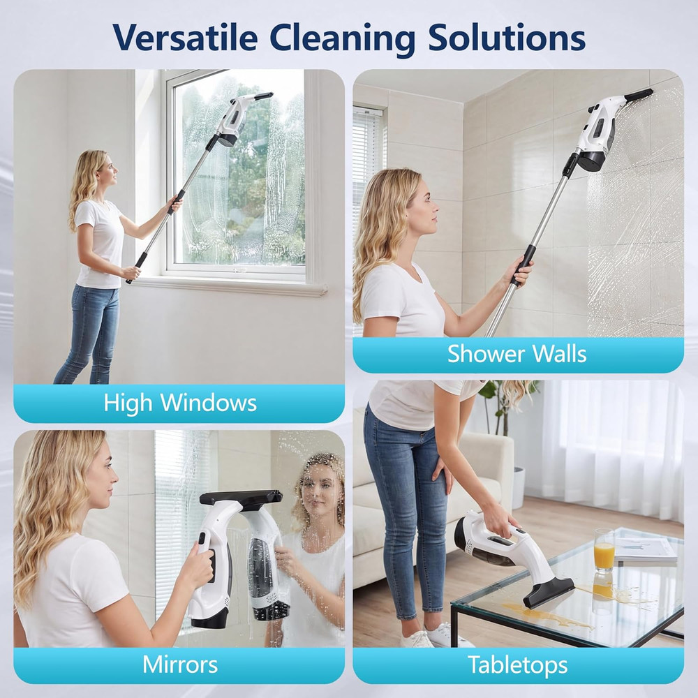 Window Vacuum Squeegee with Extendable Pole