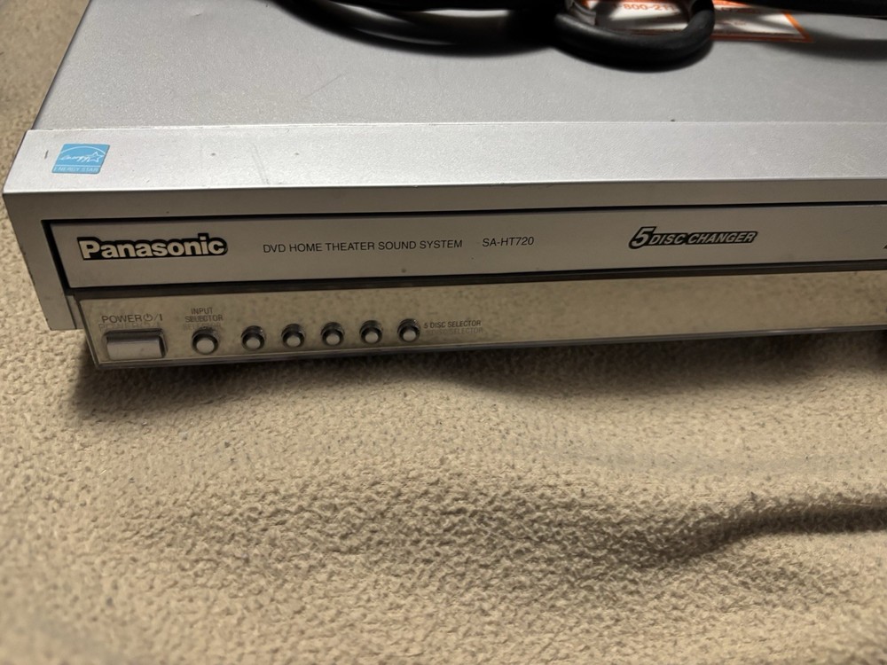 Panasonic SA-HT720 DVD/CD Theater Sound System 5 Disc Changer Player - UNTESTED!