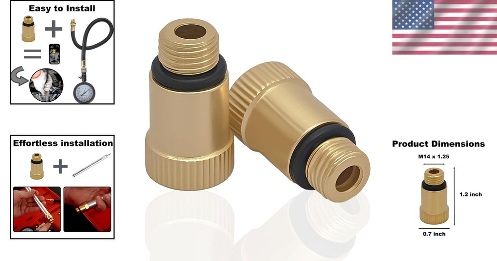 14mm Spark Plug Adapter Tool Kit - Leak-Proof Compression Tester for All Engines