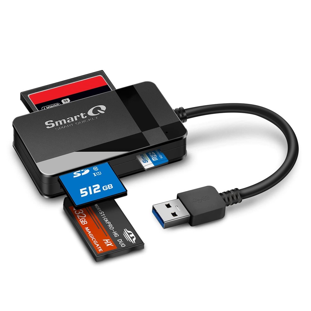 SmartQ C368 USB 3.0 Card Reader - Plug & Play - Supports SD, Micro SD, MS,