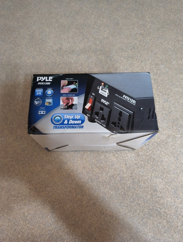 Pyle PVTC120U Step Up & Down Transformer Output USB 5V 110V/220V Input 110-240V