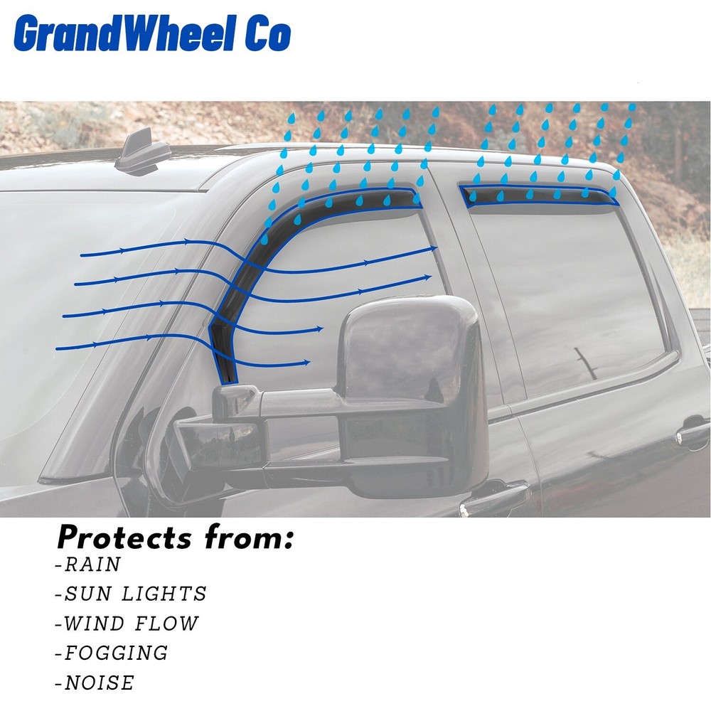 Rain Guards Vent Visors Shade for 2021-2025 Kia Seltos