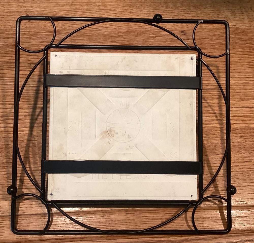 Mettlach Tile Trivet w/casing, Pheasants