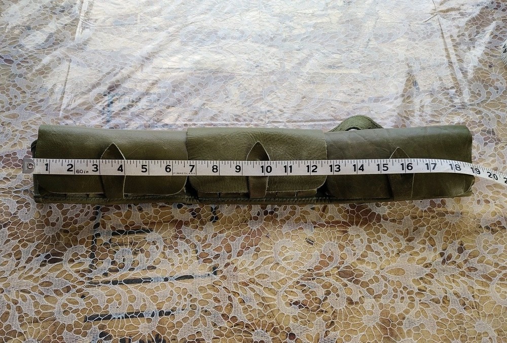 Adjustable Green Leather Ammunition Belt Buckle