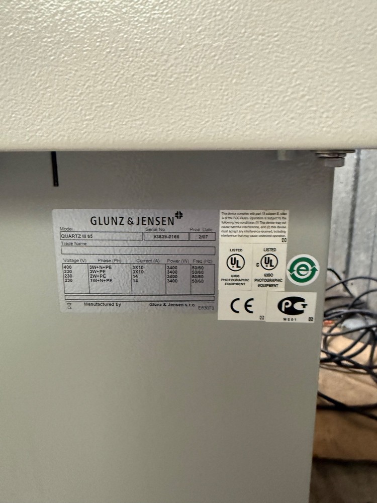 Gluntz& Jensen Quartz III 85 Thermal Processor