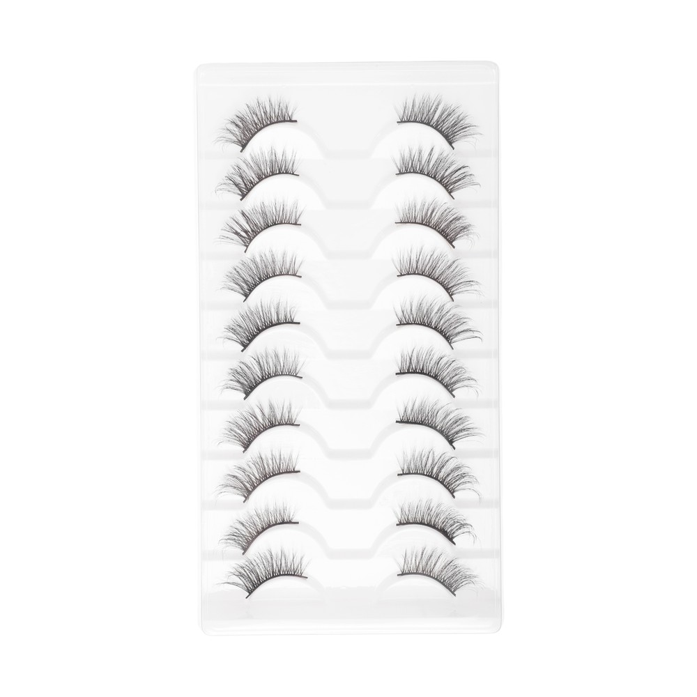 Dense False Eyelashes for Makeup Black J01 10 Pair