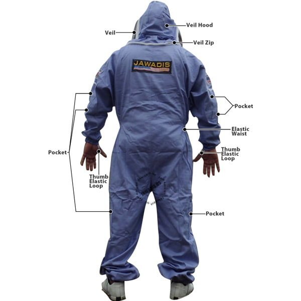 Purple Beekeeper Suit Medium - Removable Veil, Durable Design