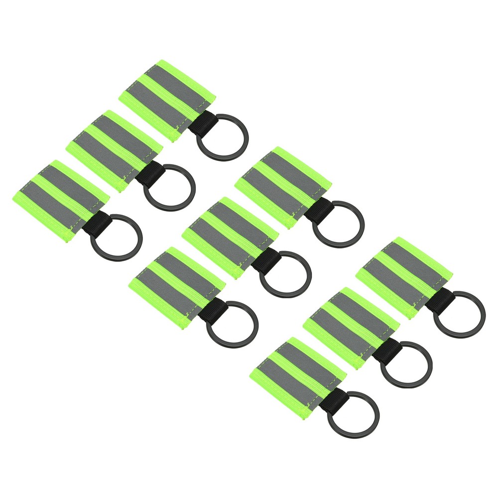 9 Pcs Reflective Keychain Tags, Reflective Zipper Pull, Green