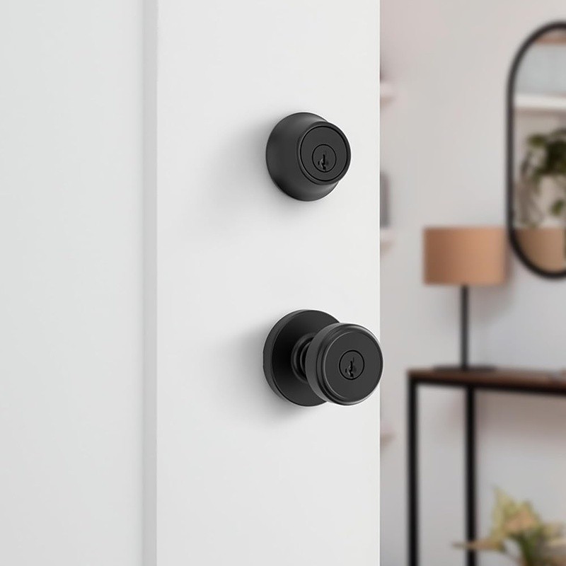 Front Door Lock Handle Set Deadbolt Combo SmartKey Low Profile Security Knob New
