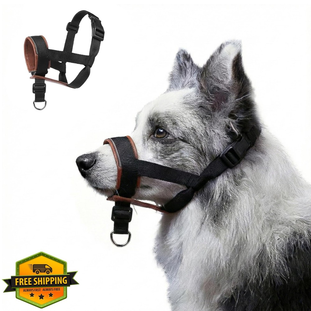 Brown Leather Dog Muzzle Small Prevent Biting