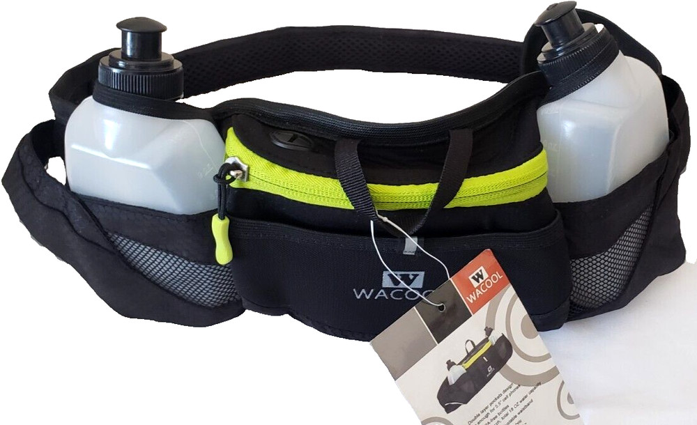 WACOOL EasyRunner HYDRATION BELT with Bottles, BLACK