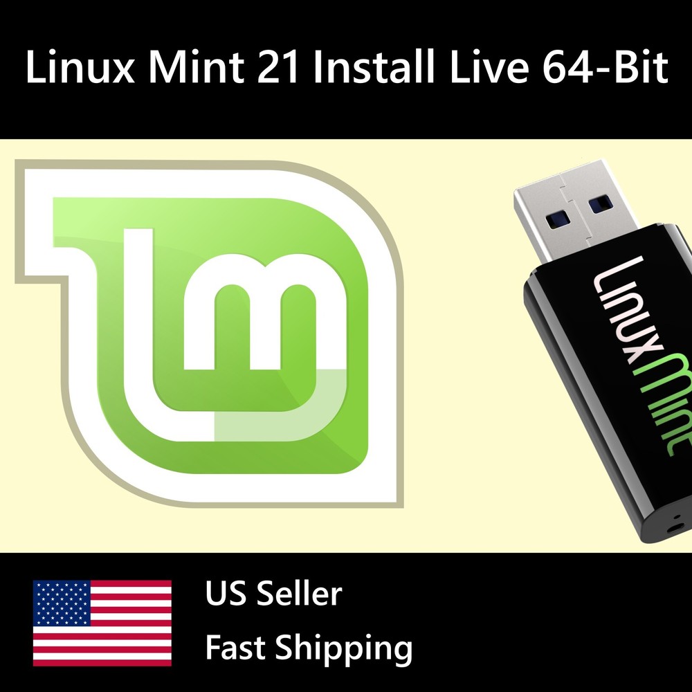 Linux Mint 21 Operating System 64-Bit Windows Alternative Bootable Install PC