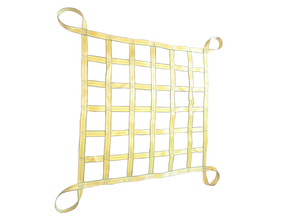 2" Webbing Cargo Net Yellow 6 x 4 FT Barrier Containment Storage