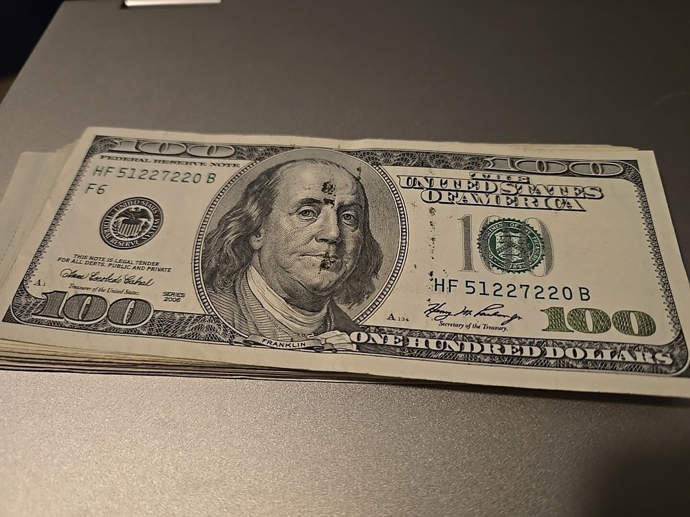 Ink Error Very Rare $100 Series 2006