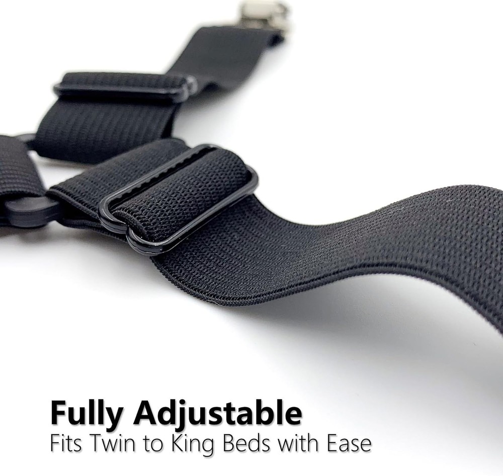 4PCS Bed Sheet Holder Straps – Triangle Adjustable Elastic Fasteners with...
