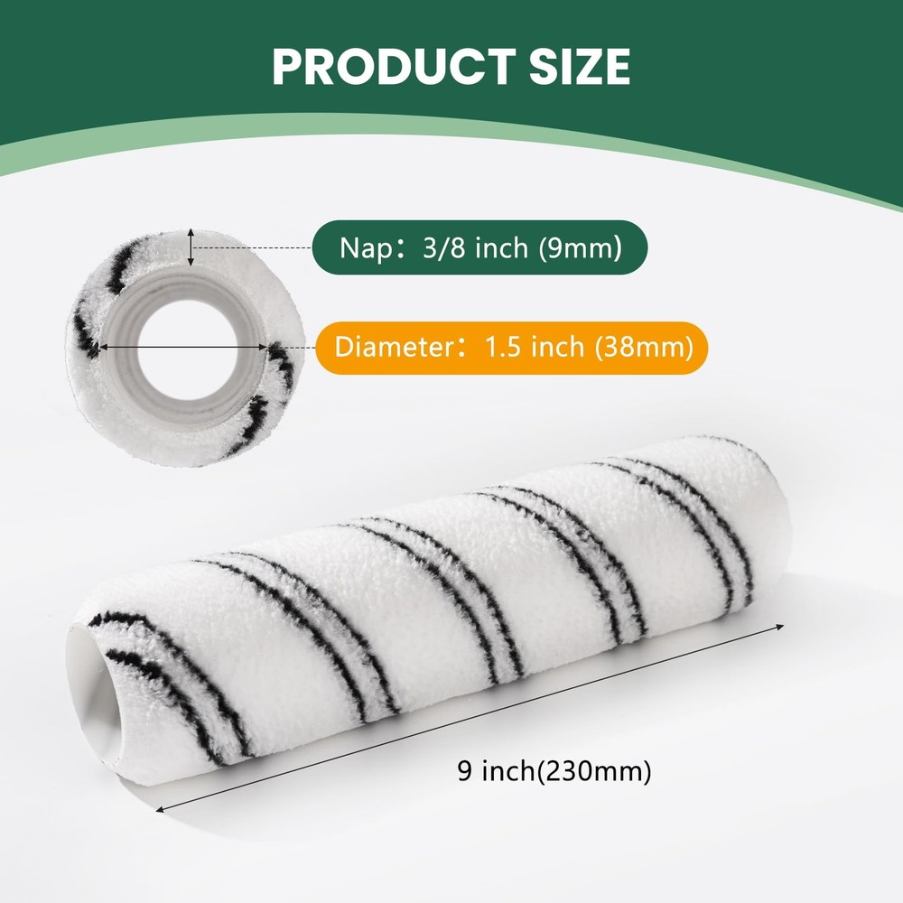 CoatPro Twools Paint Roller, Microfiber 9 inch paint roller 12 pack