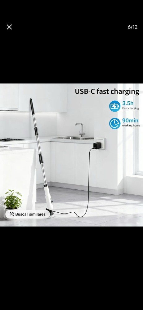 Electric Power Brush, 9 Replaceable Heads, Telescopic Rechargeable USB-C Handle