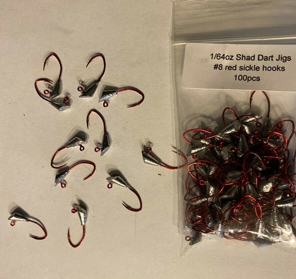 100 unpainted shad dart jigs