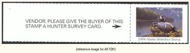 D2K Alaska Duck Stamp 1994 $5.00 Hunter w/tab