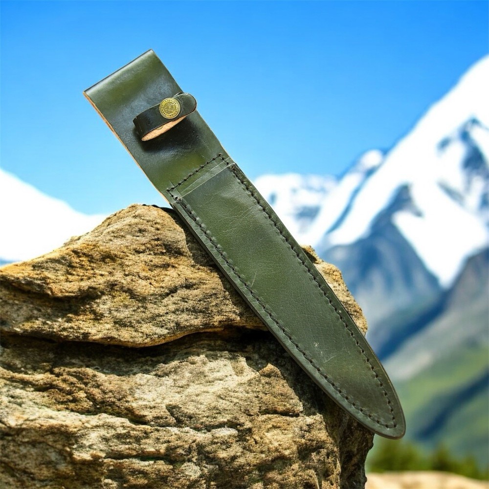 Custom Handmade Fix Double Edge Dagger Blade Leather Sheath Belt Loop