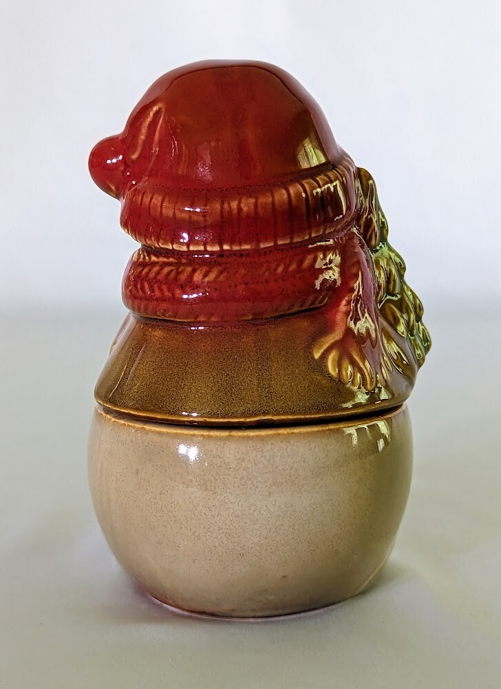 Snowman Covered Sugar Bowl without Spoon, 5.5" Tall