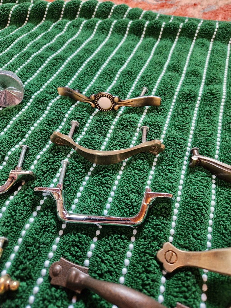 Lot 39 Mixed Vintage Drawer Pulls Knobs Brass Chrome Ceramic Mid-Century/Modern