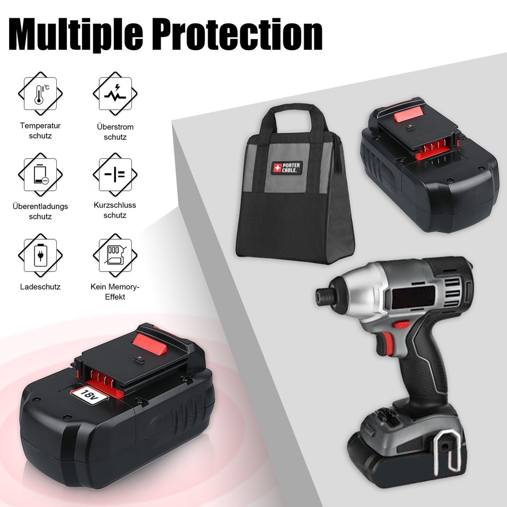 18V 18-Volt 4.8Ah Replacement Battery Pack for Porter Cable PC18B Cordless Tools