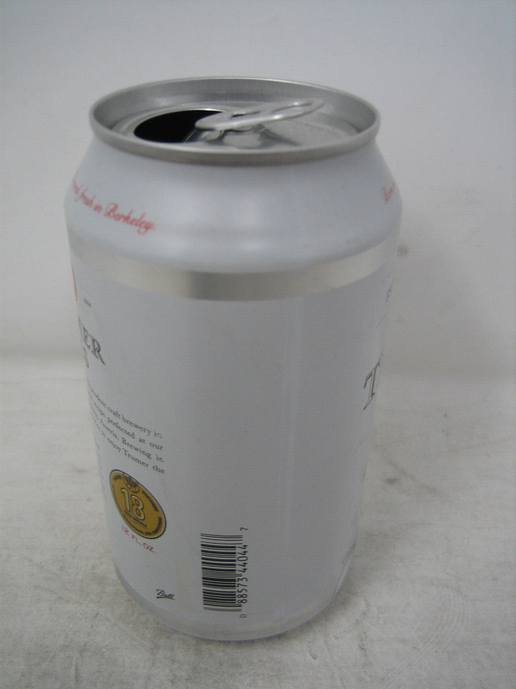 TRUMER PILS EMPTY BEER CAN MICRO BREWERY BERKELY CALIFORNIA CA