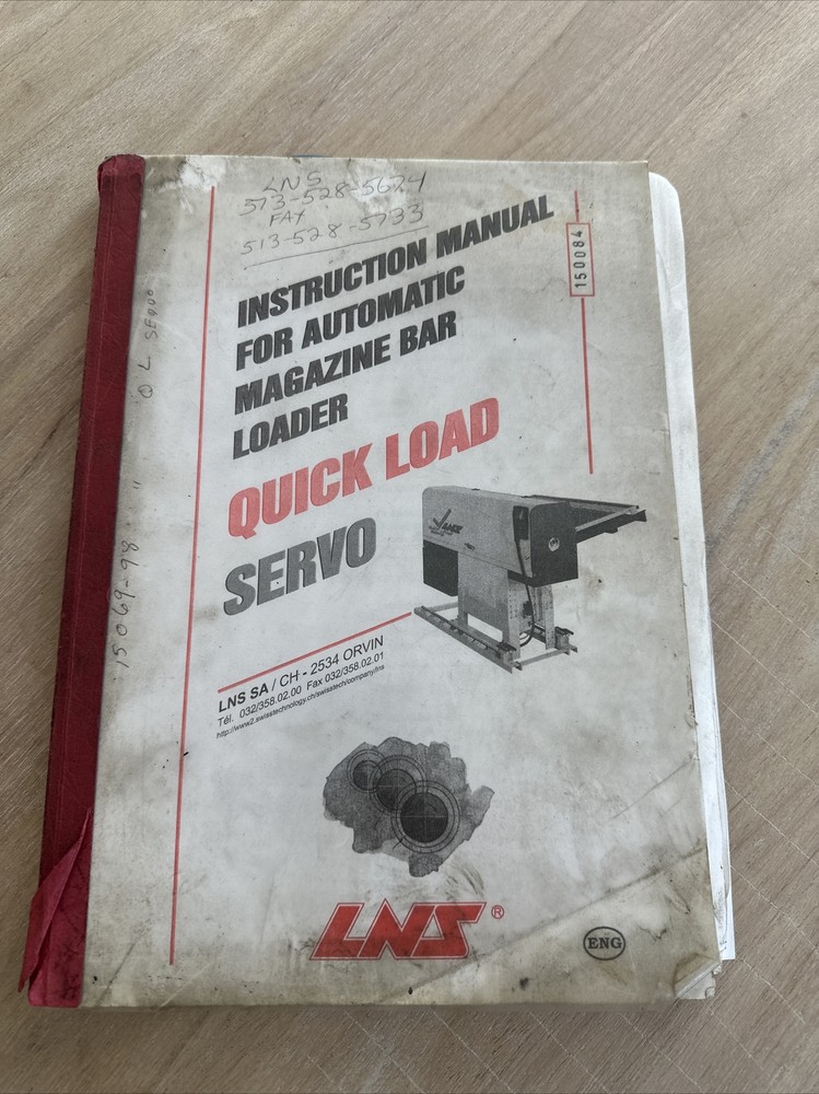LNS Quick Load Servo Instruction Manual Automatic Magazine Bar Loader
