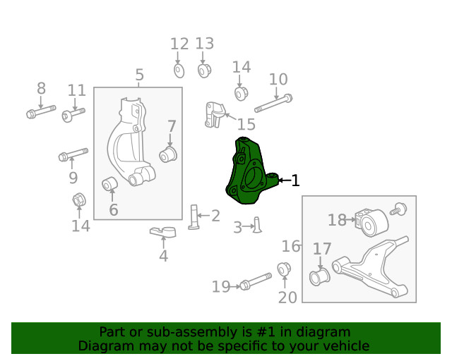 Genuine GM Driver Side Steering Knuckle 20998090