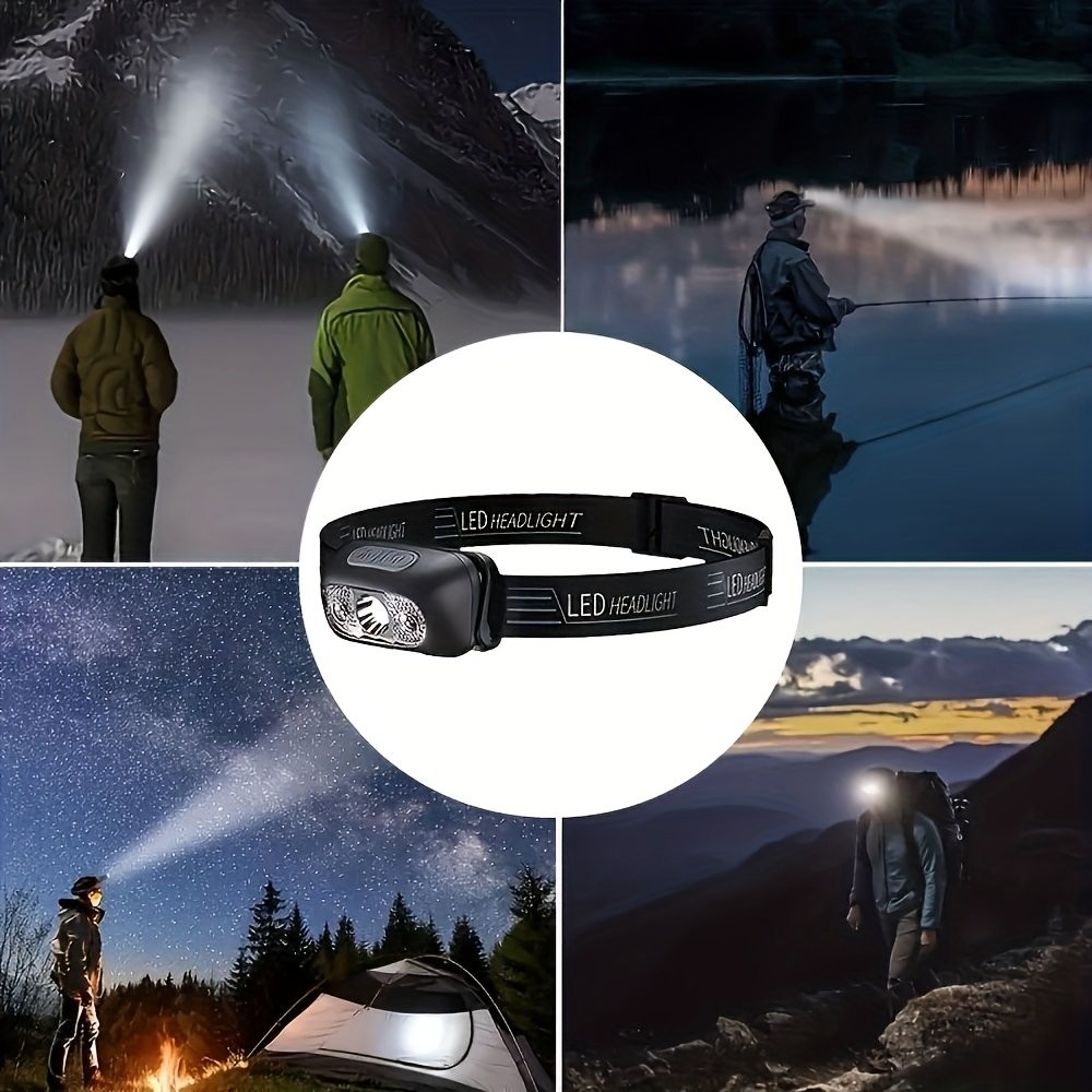 LED Headlamp, Rechargeable Flashlight for Adults Gesture Sensing Headlight Tools