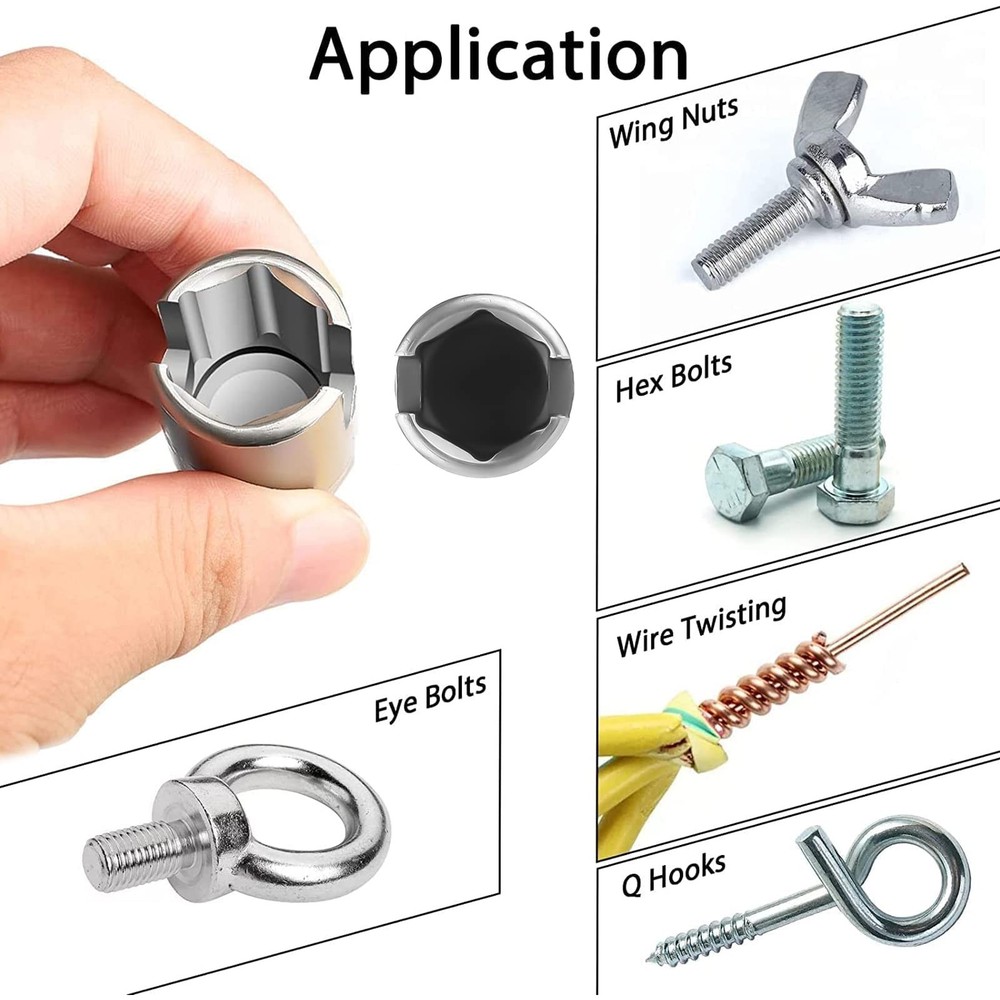 SUNJOYCO 3 PCS Power Wing Nut Driver Bit Set, CR-V Steel Wingnut Socket Bits,...