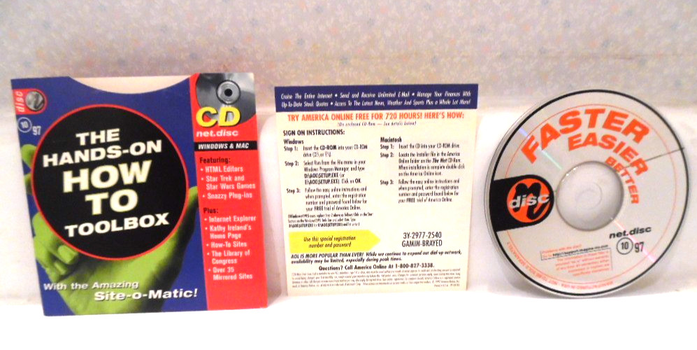 6 Vintage Net Disc Mac & Windows Software CDs