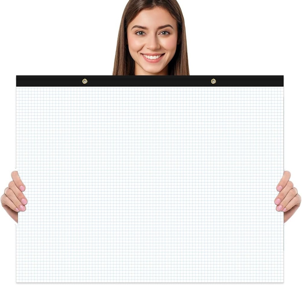 Large Engineering Graph Paper Pad - 22" x 17" Grid Paper Notepad, 4"x4" Blue ...