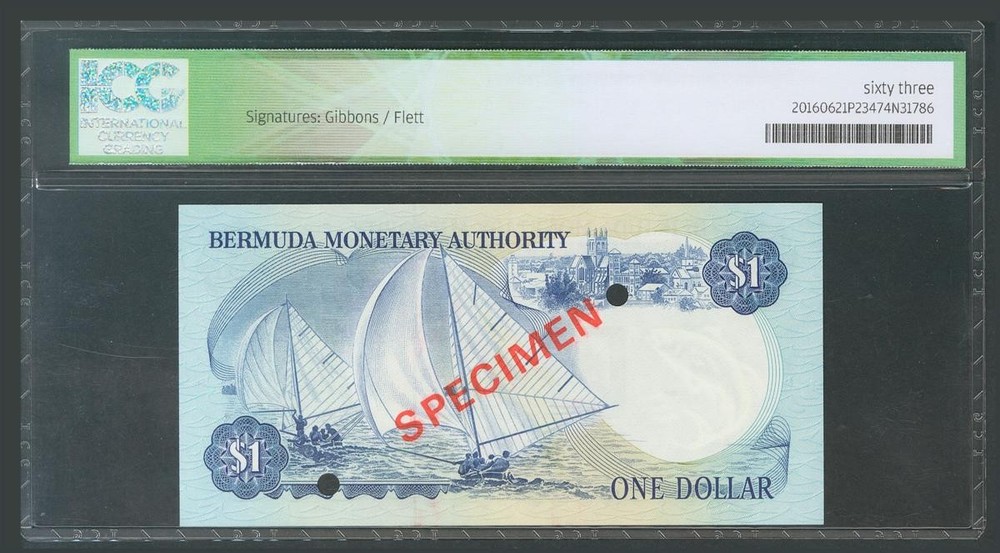 Bermuda. 1 To 100 Dollars. (1978ca) . Bermuda Monetary Authory. Specimen. ( Pick