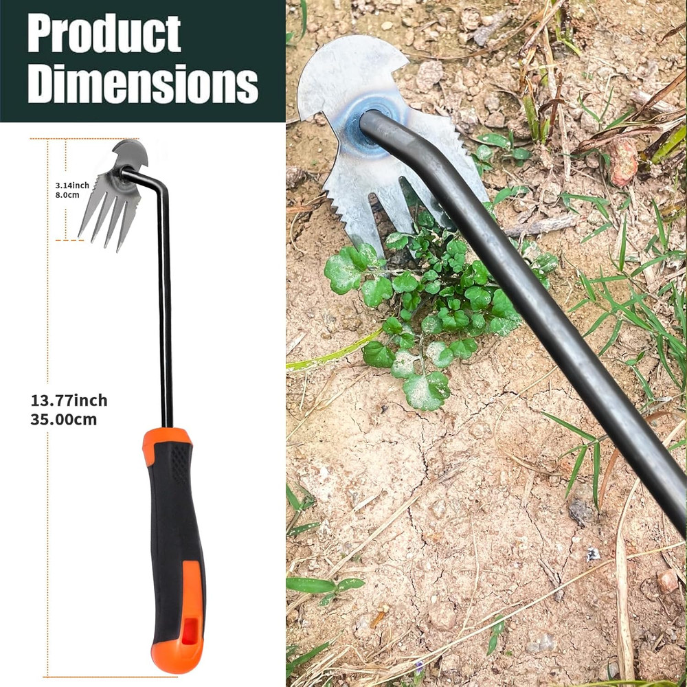 Durable Dual-Purpose Weed Puller Tool with Manganese Steel Teeth