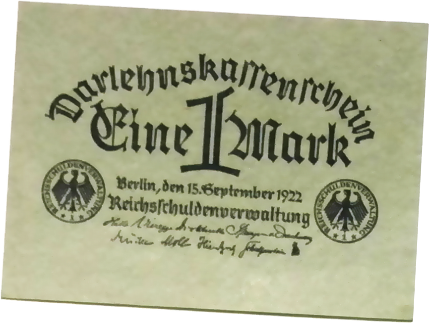 1922 Germany 1 Mark Banknote UNCIRCULATED
